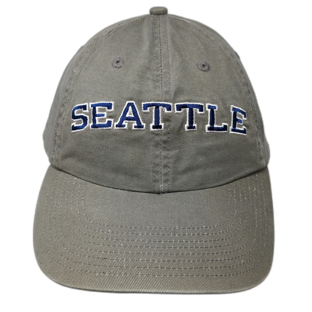 Fahrenheit Seattle Baseball Cap Green One Size Blue White Slideback Cotton Hat